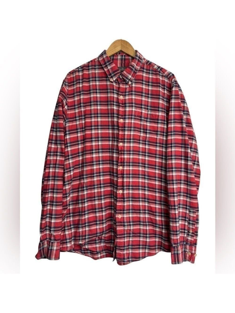 LL Bean Signature Plaid Flannel Shirt Mens Large Tall